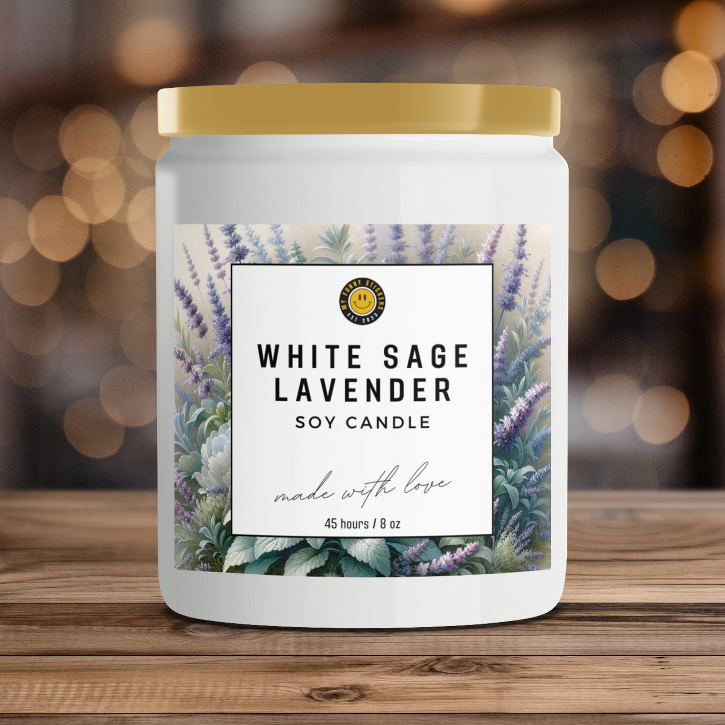 Multi-Scented Candle 8oz white scented, 45 Hours Burn Time, Made with Love